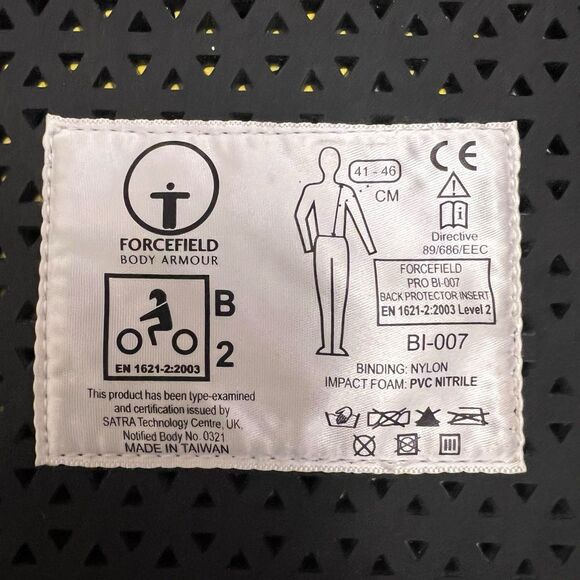 FORCEFIELD Pro BI-007 Back Protector Insert - Picture 9 of 11